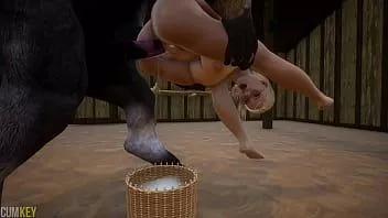 Redare Cățea busty primește lapte de la oameni-cai | monstru penis mare | Viață sălbatică porno 3d