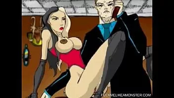 Oynat Busty cartoon sürtük gets kedi yaladı