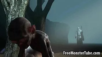 চালান হট 3d খোকামনি gollum দ্বারা কাঠের মধ্যে হার্ড fucked পায়