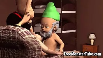 चलाएँ 3d स्नो व्हाइट हो जाता है डबल मिलकर और pissed पर