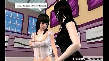 চালান Foxy 3d শ্যামাঙ্গিনী হিজড়া তার শক্ত মোরগ উপর tugging