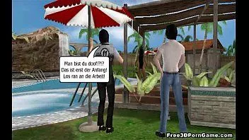 تشغيل حار 3d خشب الأبنوس امرأة مشاكسة الحصول على مزدوج teamed في الهواء الطلق