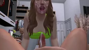 Play Dick obsessed blonde with bee stung lips sucks all my cum