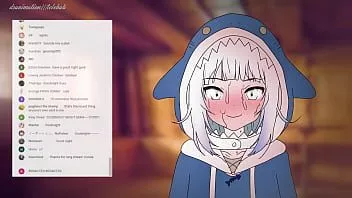 Abspielen Gawr Gura hat vergessen, den Stream vor dem Sex auszuschalten! Anime Hentai 2D (Cartoon-Porno)