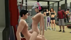 play La ragazza calda diventa cattiva in palestra pubblica: pompino e azione cowgirl