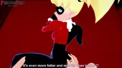 Abspielen Heiße blonde Harley Quinns intensive Cartoon -Pornose