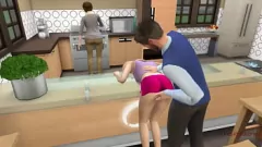 play Sims 4: زوج زوجة الأب المنحرفة ويقوم بحفر ابنة زوجته