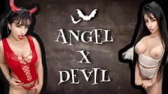 play Jerk Off to Anime Cosplay: Dirty Talking Angel vs. Diabeł z dużymi cyckami i tyłkiem